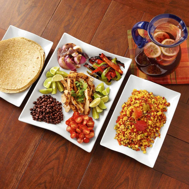 OVER AND BACK - Ensemble de 3 Plats de Service en Porcelaine