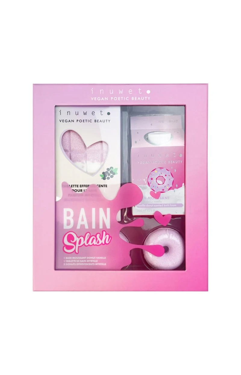 Coffret bain - Splash - Donut vanille & myrtille - 4 produits