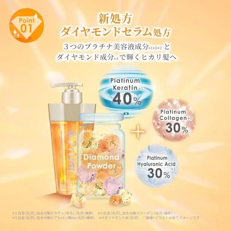 &Prism Diamond Shine Shampoo Refill 320Ml for Radiant Hair