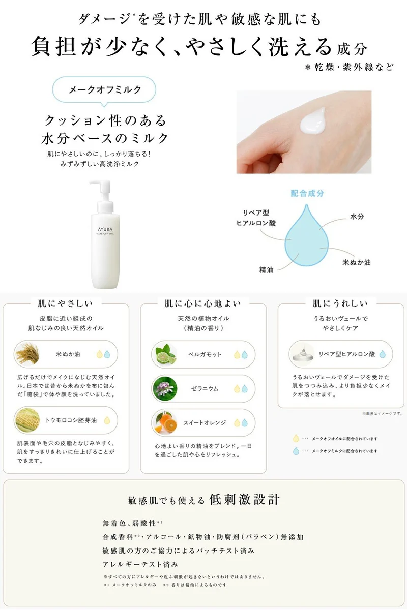 Ayura Make-Off Milk Makeup Remover 170ml Gentle Skincare Cleanser