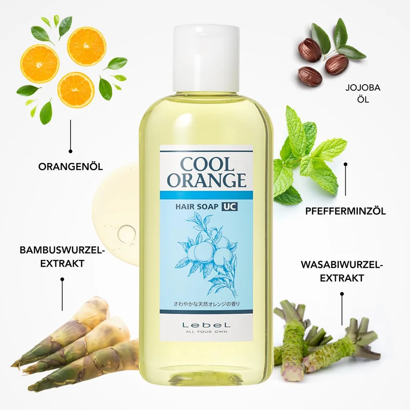 LebeL Cool Orange Hair Soap 200ml – Refreshing & Revitalizing Cleanser