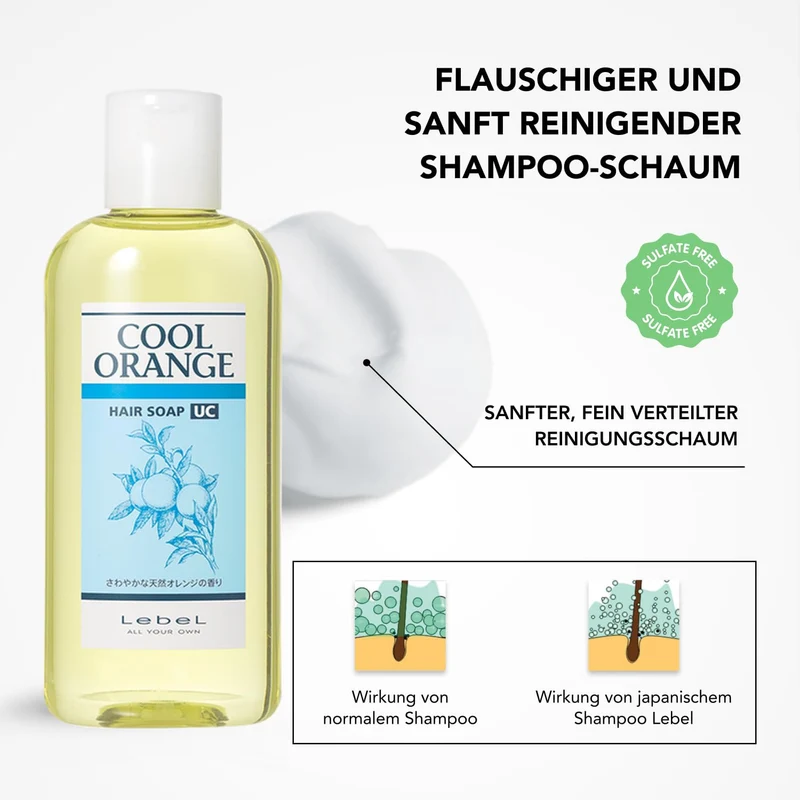 LebeL Cool Orange Hair Soap 200ml – Refreshing & Revitalizing Cleanser