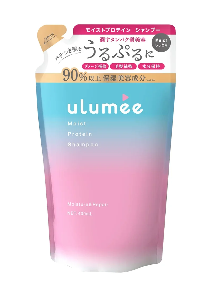 Ulumee Moist Protein Shampoo Refill 400ml - Hydrating Hair Care