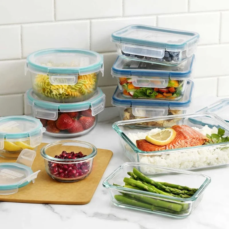 SNAPWARE - Ensemble de 9 Contenants en Pyrex avec Couvercles