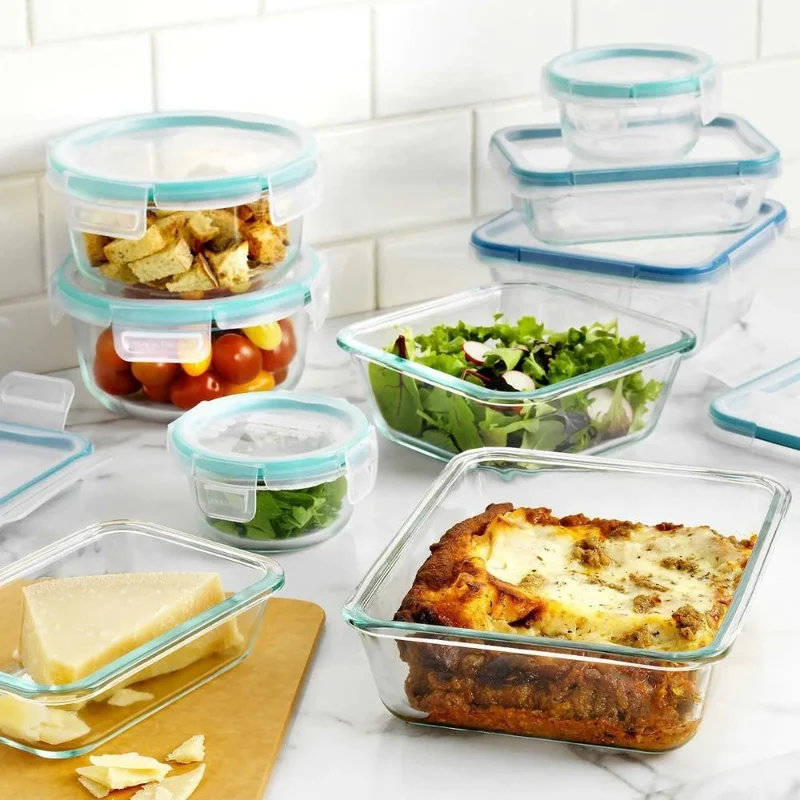 SNAPWARE - Ensemble de 9 Contenants en Pyrex avec Couvercles