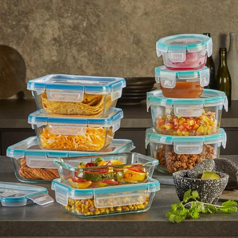 SNAPWARE - Ensemble de 9 Contenants en Pyrex avec Couvercles