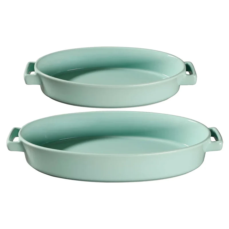 MARTHA STEWART - Ensemble de 2 Plats Ovales en Grès pour le Four