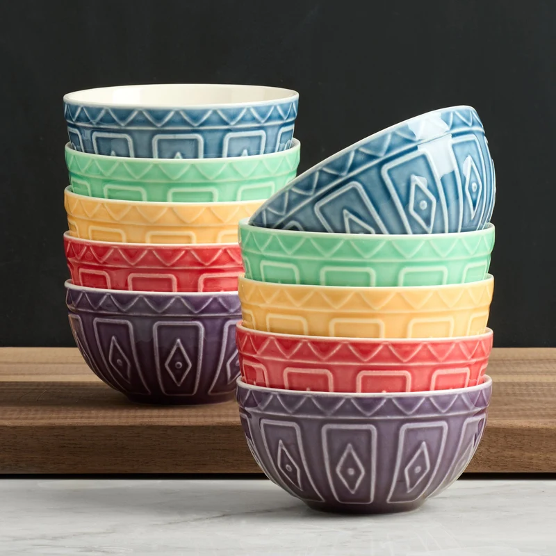 TRUDEAU - Ensemble de 10 Bols en Porcelaine