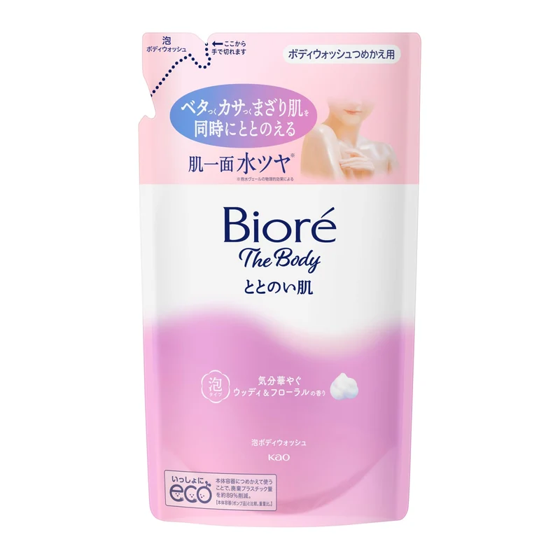 Biore U Totonoihada Body Wash Woody Floral Scent Refill 440ml Foam Soap