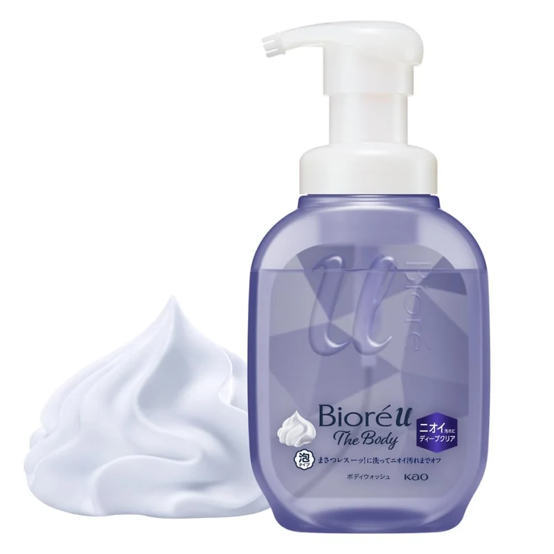 Biore U Deep Clear Body Foam Pump 540Ml For Refreshing Skin Cleanse