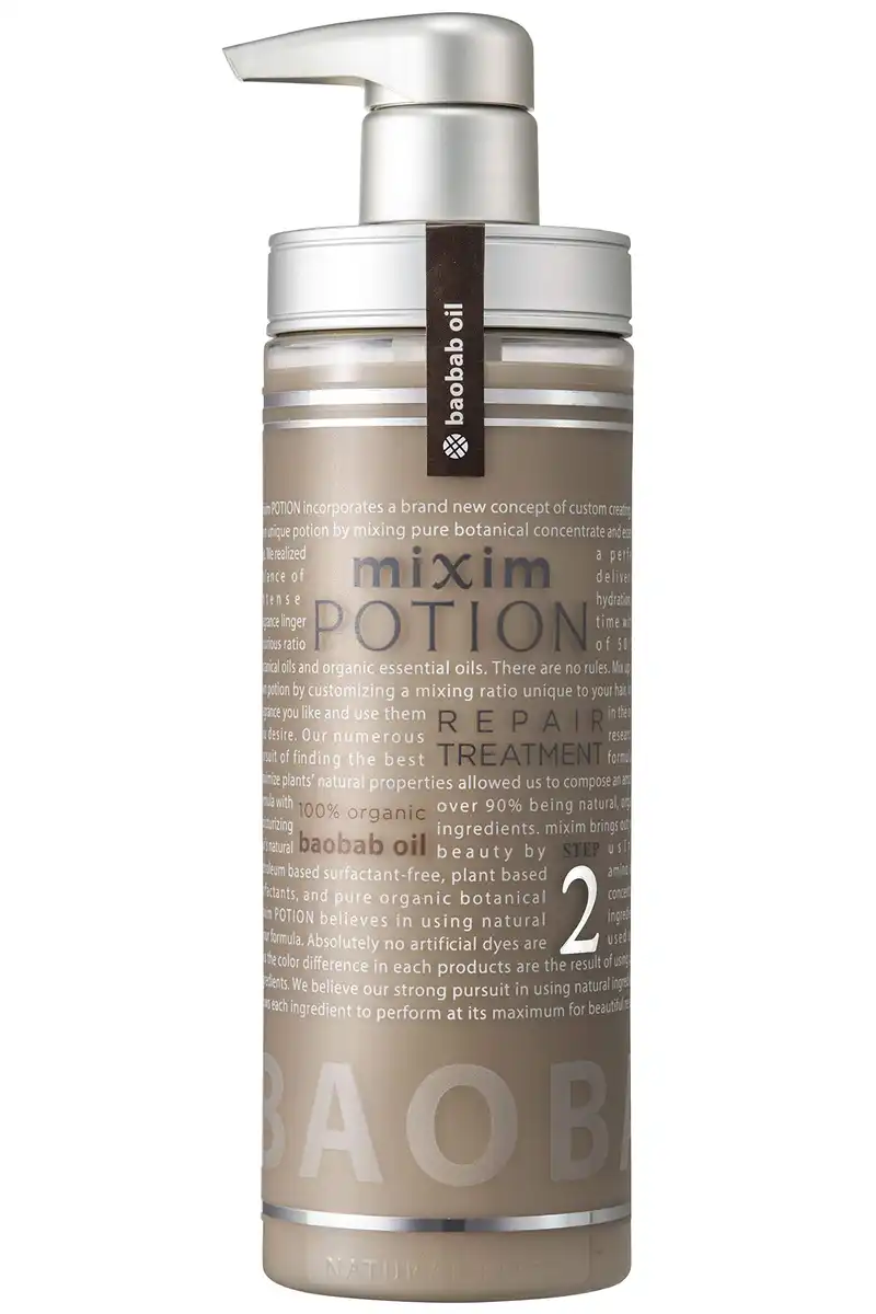 Mixim Potion Baobab Oil Hair Treatment Step2 Pump 440g with Essential Oil Scent
