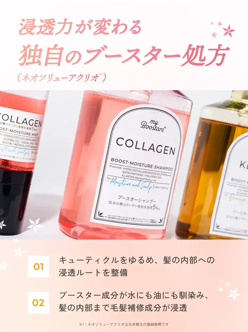 My Boostars Collagen Shampoo 400ml for Scalp Care and Moisture Control
