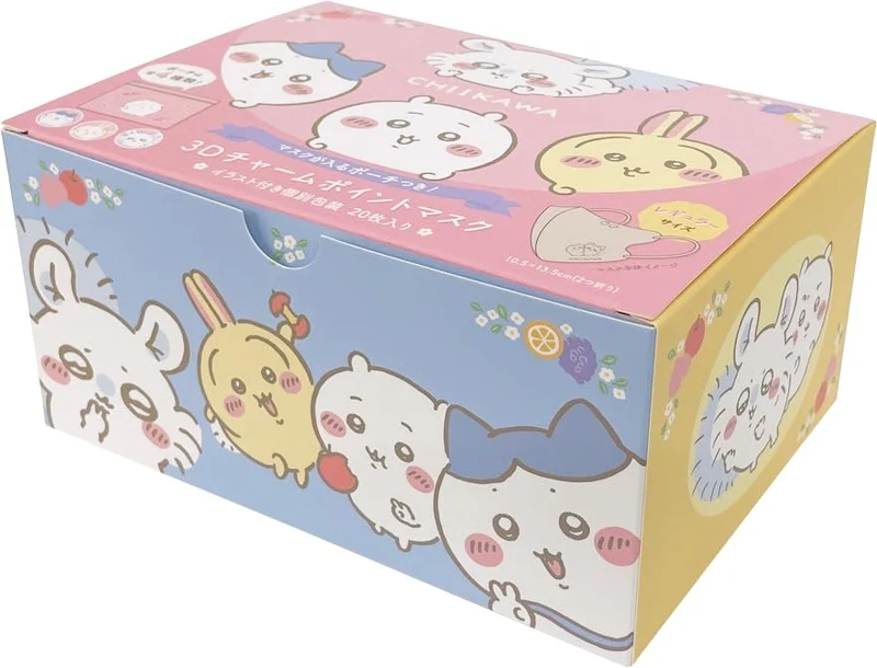 Japanese Mask Chiikawa 3D Charm Point Fruit Mask 20-Count Box
