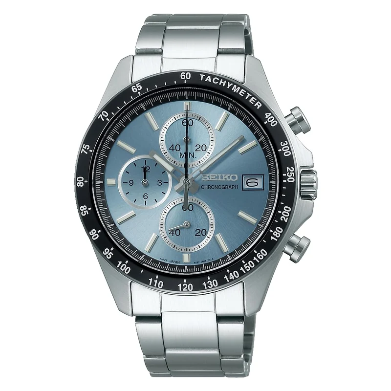 SEIKO SBTR029 Quartz Chronograph Men's Silver (Vertical 3‑subdials)