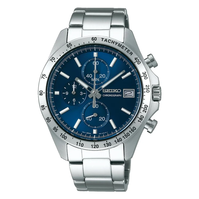 Seiko Quartz Chronograph Vertical 3-Register SBTR023 Men's Silver
