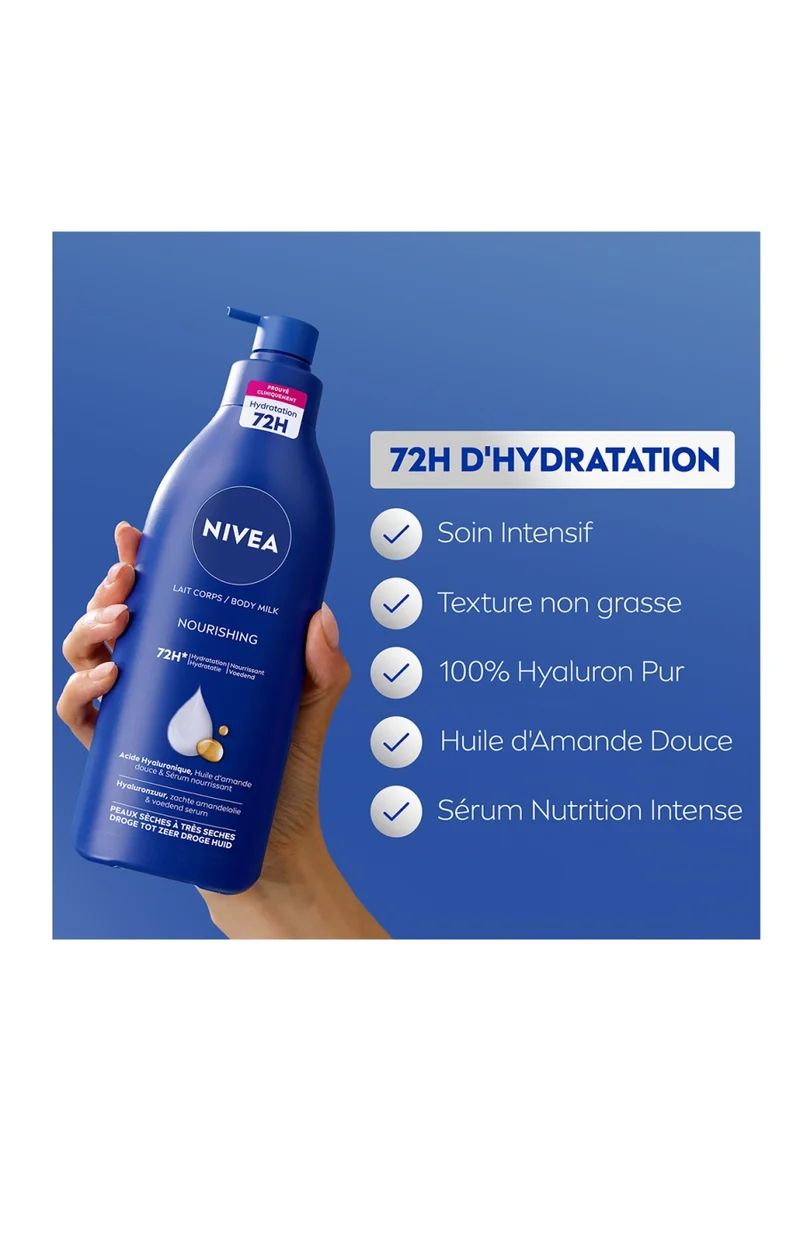 Lait corps - Hydratation intense - Huile d'amande douce - Peaux sèches - 400 ml