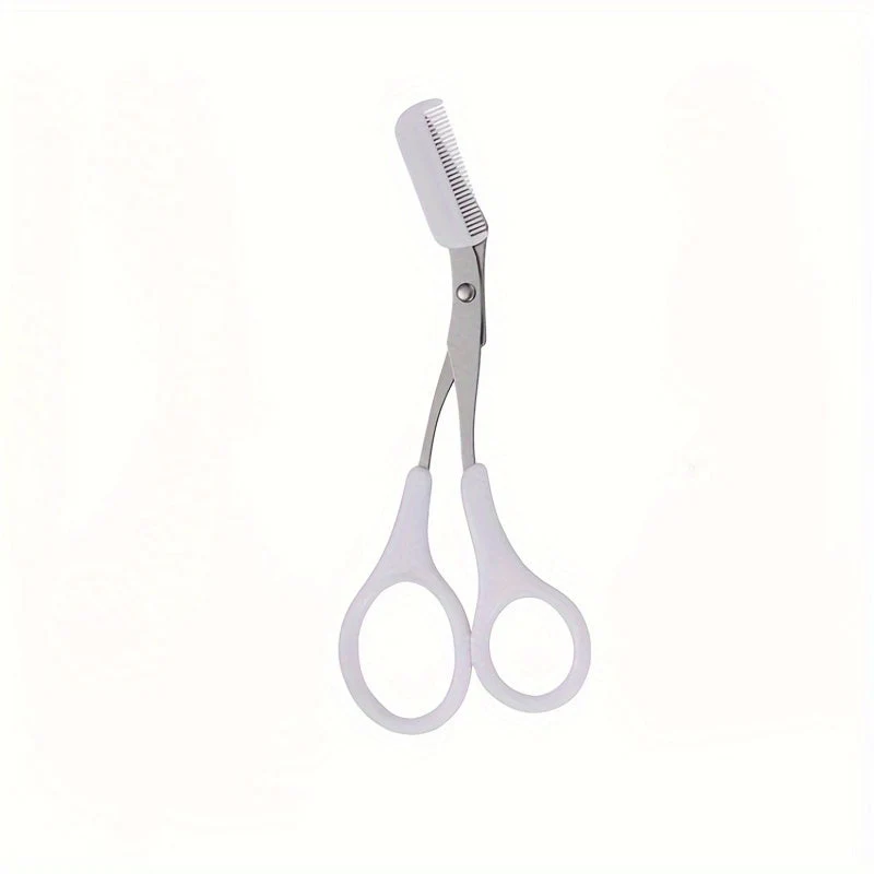 SHARPMATE - Forbici per sopracciglia in acciaio inossidabile con rifinitore a mini pettine