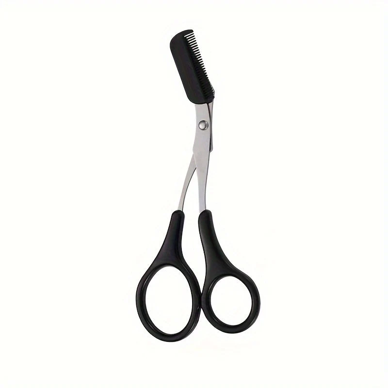 SHARPMATE - Forbici per sopracciglia in acciaio inossidabile con rifinitore a mini pettine