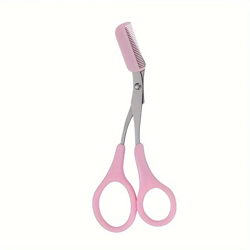 SHARPMATE - Forbici per sopracciglia in acciaio inossidabile con rifinitore a mini pettine