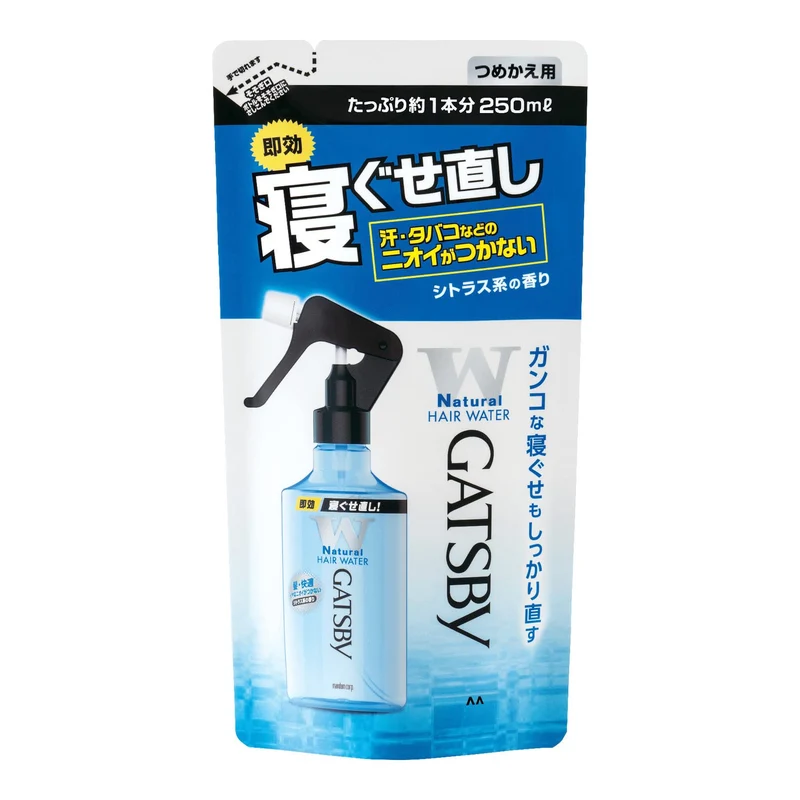 Gatsby Hair Straightening Water Refill 250ml - Smooth & Sleek Styling Essence
