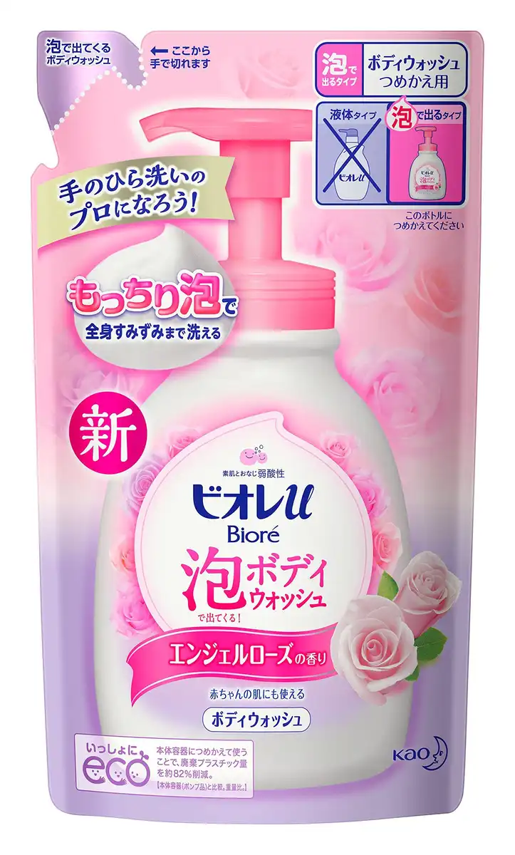 Biore U Foaming Body Wash Refill Rose 480Ml Biore U Skin Care