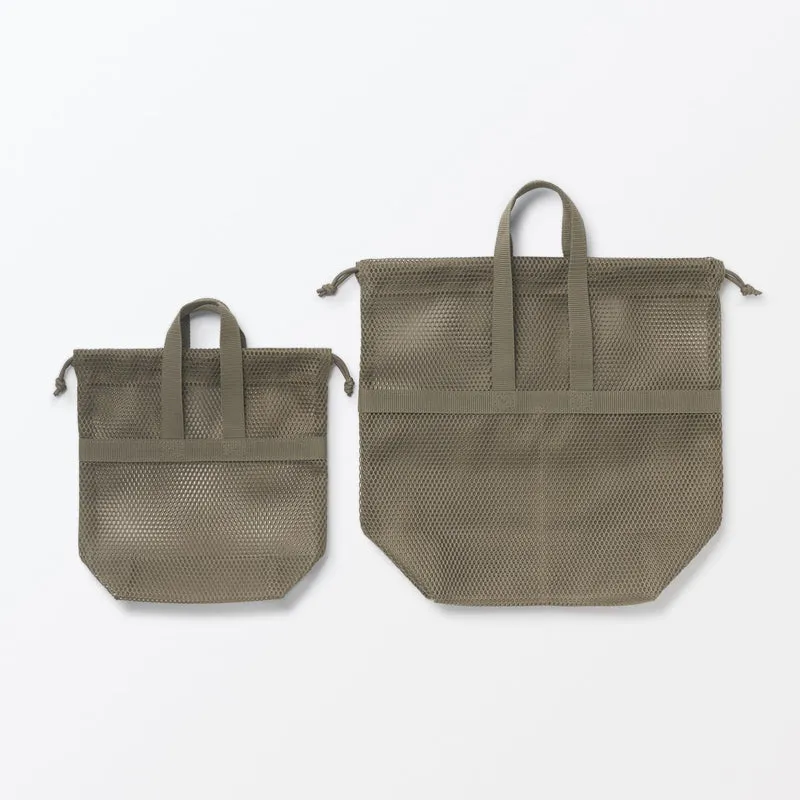 MUJI 3D Mesh Drawstring Bag with Handle Khaki M 33×13×31cm