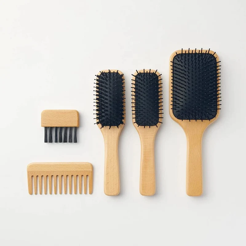 MUJI Beech Wood Hair Brush 20cm Mixed Bristles