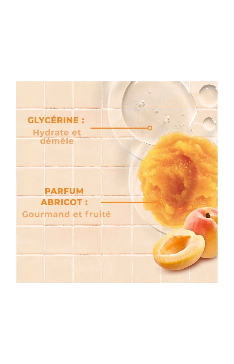 Shampoing 3-en 1 - Abricot & glycérine - Corps & cheveux - Enfants & adultes - 1 L