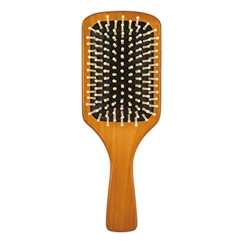 KAI Hime Camellia Paddle Brush Hair Brush Scalp Comb Brown