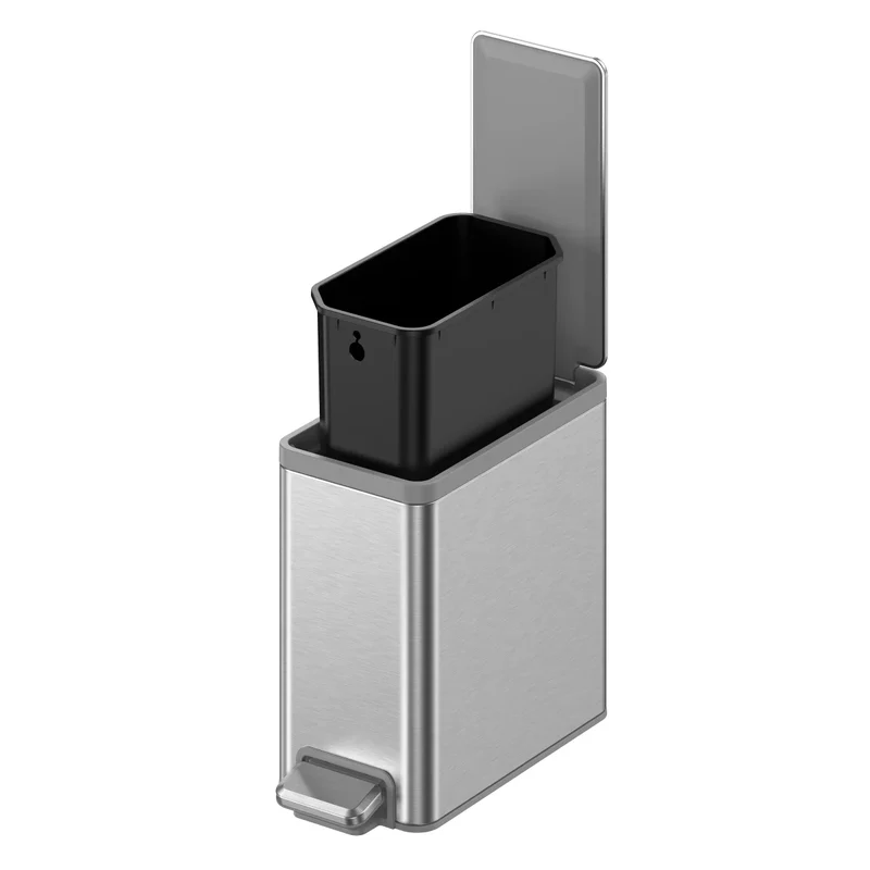EKO - Paquet de 2 Poubelles à Pédale en Acier Inoxydable