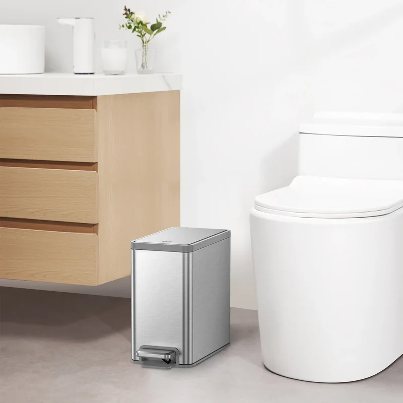 EKO - Paquet de 2 Poubelles à Pédale en Acier Inoxydable