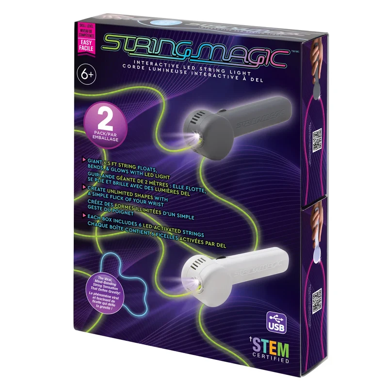 STRING MAGIC - Paquet de 2 Cordes Lumineuses Interactives à DEL