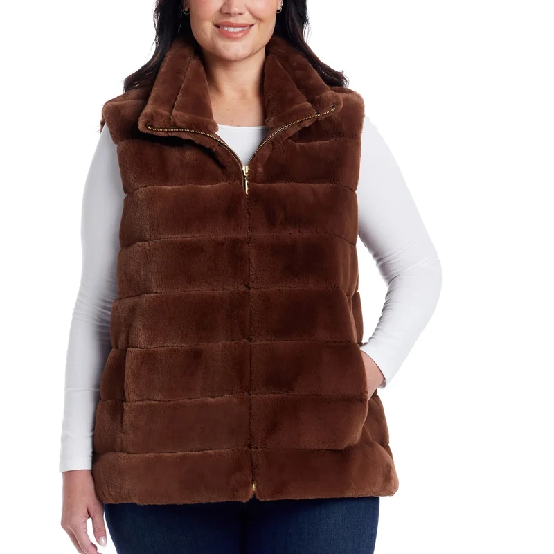 WEATHERPROOF- Veste Sans Manche en Similifourrure Pour Femme