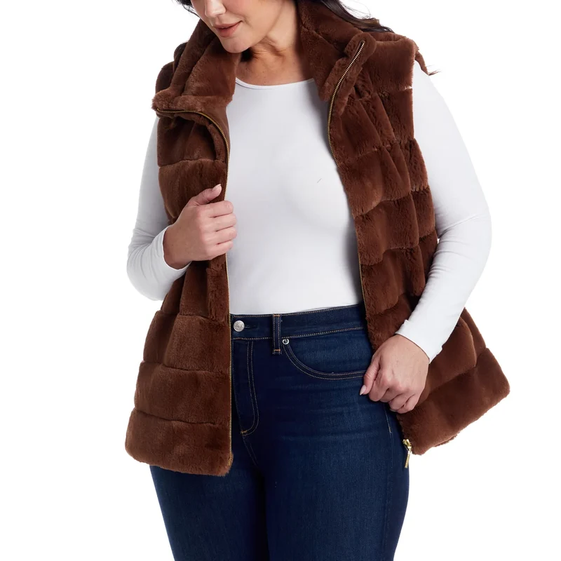 WEATHERPROOF- Veste Sans Manche en Similifourrure Pour Femme