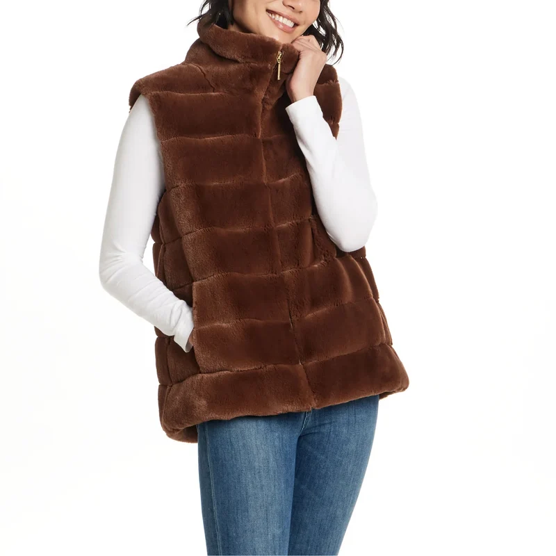 WEATHERPROOF- Veste Sans Manche en Similifourrure Pour Femme