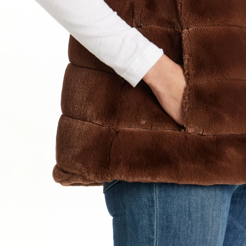 WEATHERPROOF- Veste Sans Manche en Similifourrure Pour Femme