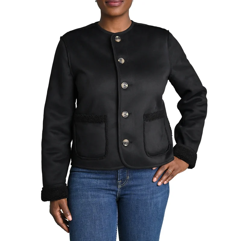 BRIGGS - Veste en Sherpa Réversible pour Femme