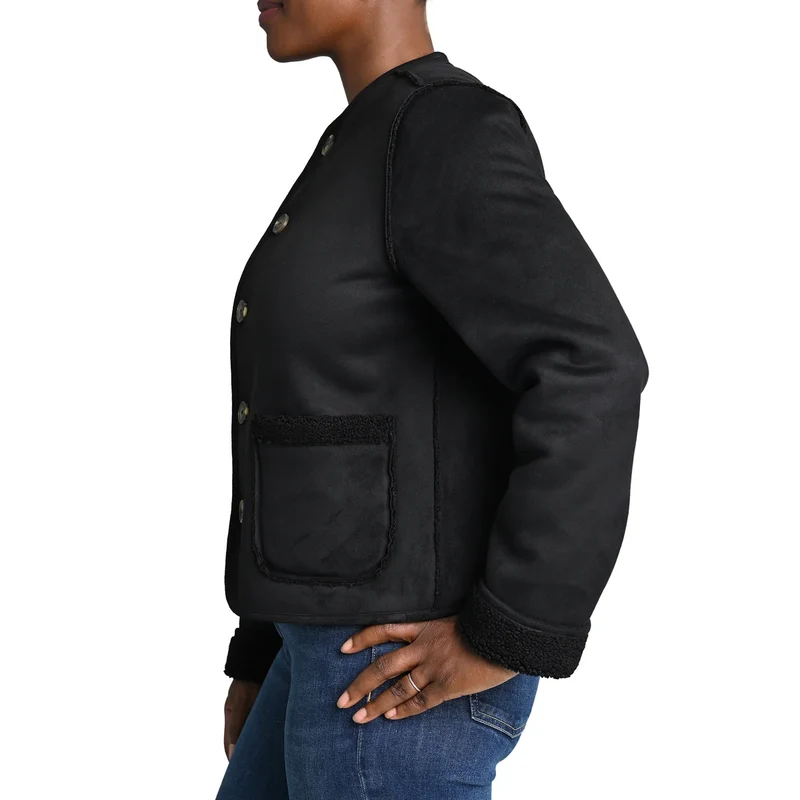 BRIGGS - Veste en Sherpa Réversible pour Femme