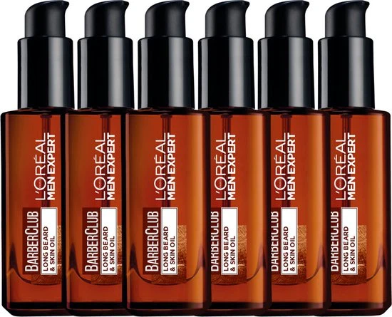 L'Oréal Paris Men Expert BarberClub Baardolie - Voor Lange Baard en Huid - 6 x 30 ml
