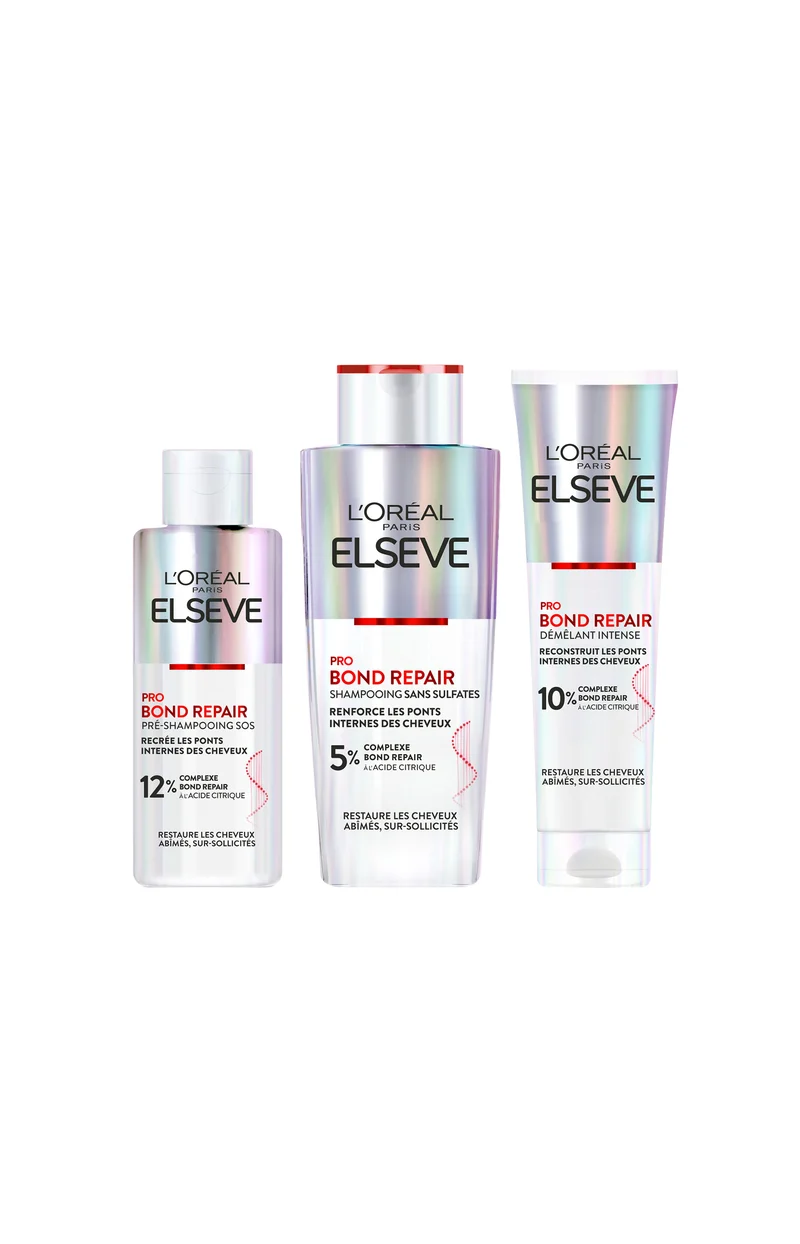 Routine cheveux décolorés & abimés - Pré-shampoing, shampoing & soin démêlant - 3 produits