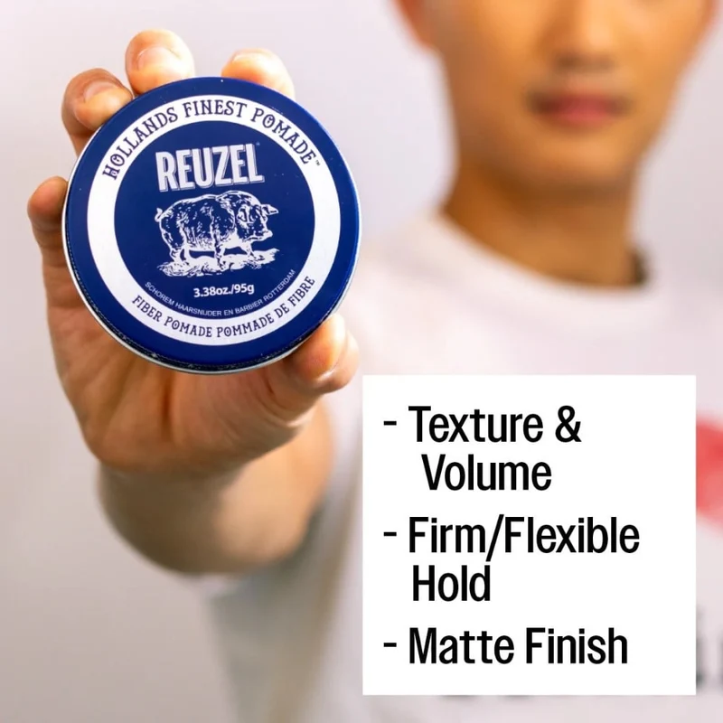 Pommade de fibre "Fiber Pomade" - Tenue ferme et flexible, fini naturelle (Navy)