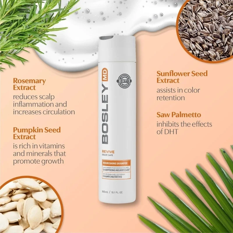Shampoing nourrissant "BosRevive" - Pour cheveux visiblement clairsemés colorés