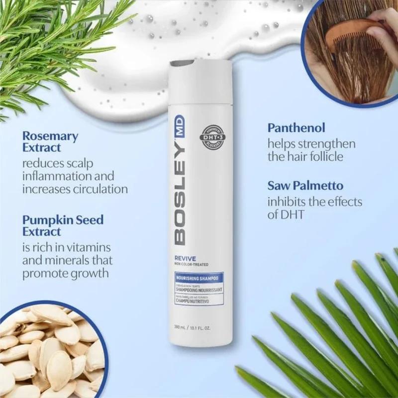 Shampoing nourrissant "BosRevive" - Pour cheveux visiblement clairsemés, naturels, non teints