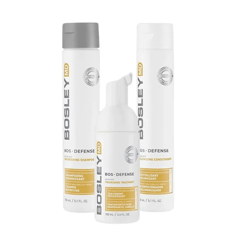 Trio de départ volumisant "BosDefense" shampoing, revitalisant et traitement - Pour cheveux normaux à fins (2x150ml/5.1oz, 100ml/6.8oz)