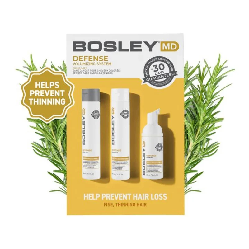 Trio de départ volumisant "BosDefense" shampoing, revitalisant et traitement - Pour cheveux normaux à fins (2x150ml/5.1oz, 100ml/6.8oz)