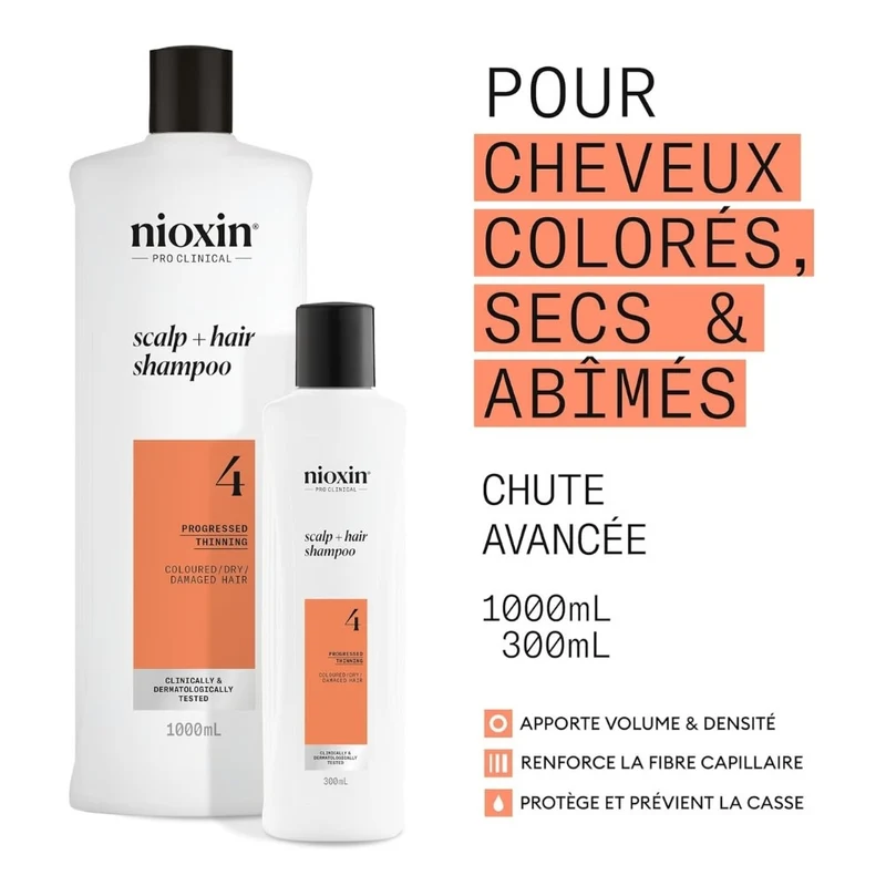 Shampoing cheveux + cuir chevelu Système 4 - Pour cheveux colorés avec chute avancée