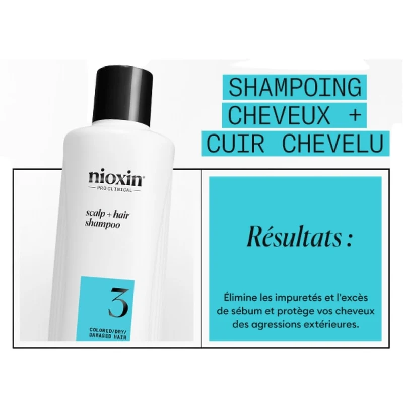 Shampoing cheveux + cuir chevelu Système 3 - Pour cheveux colorés avec chute modérée