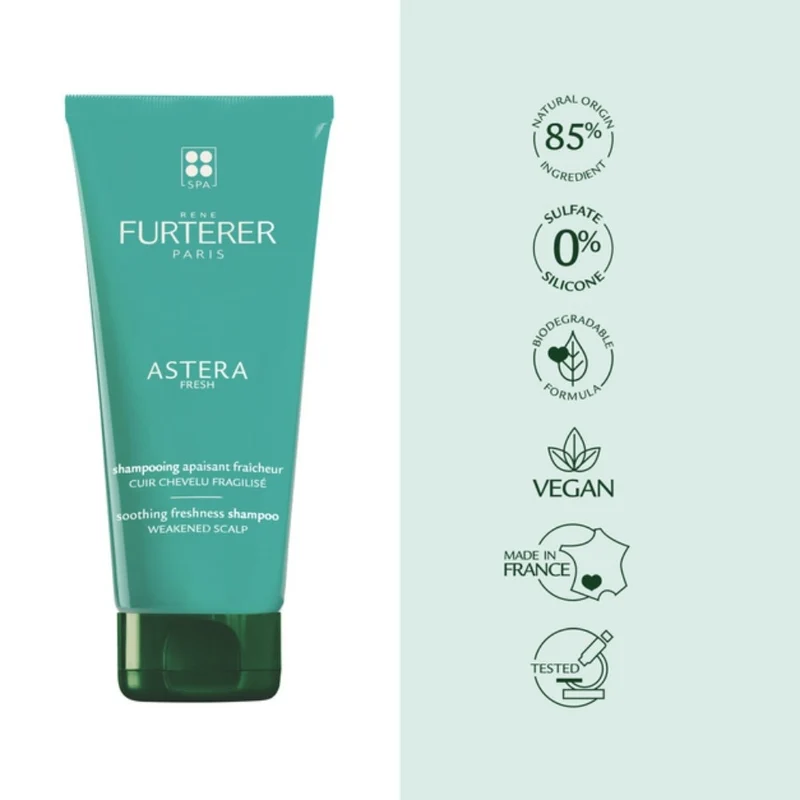 Shampoing apaisant fraîcheur "Astera Fresh" aux huiles essentielles froides - Pour cuir chevelu irrité