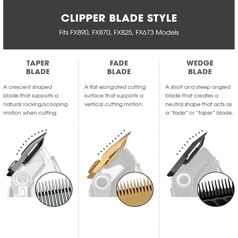 Lame de rechange pour tondeuse FX870, Lame pour dégradé FX8010B Graphite - Noir