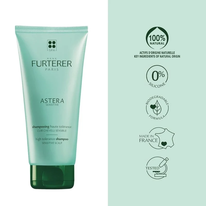 Shampoing dermo-protecteur haute tolérance "Astera Sensitive" hypoallergénique - Pour cuir chevelu sensible